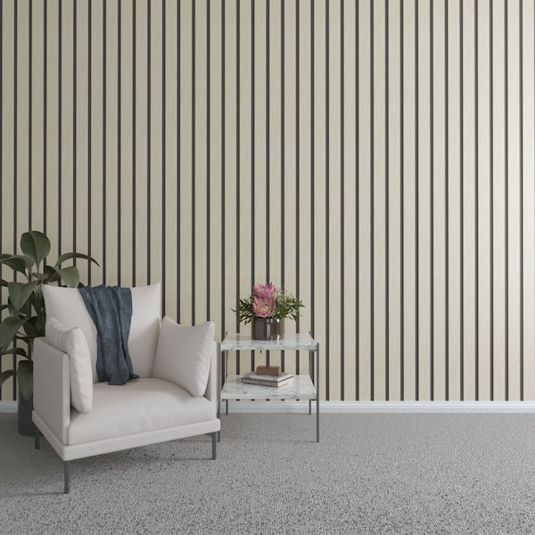 Ekena Millwork 94H x 1/4T Adjustable Wood Slat Wall Panel Kit w/ 3W Slats, Birch contains 15 Slats SWW60X94X0250BI - main